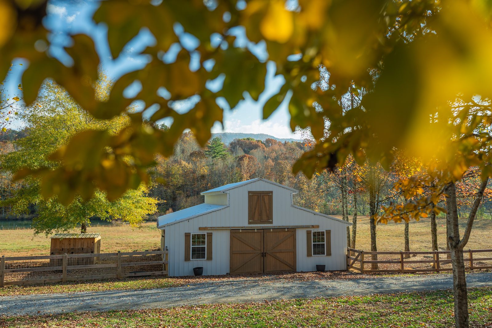 Barn venue in autumn